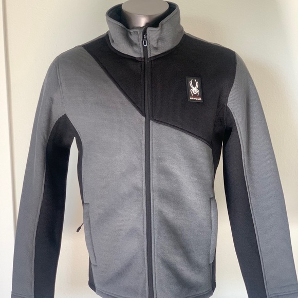 SPYDER Men's District Full Zip Jacket, Gray Black NWT